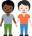 people holding hands: dark skin tone, light skin tone emoji