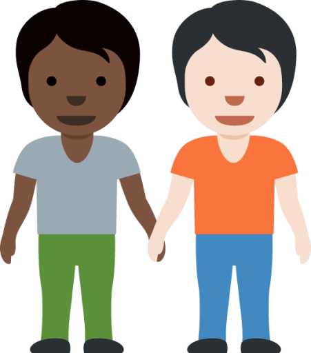 people holding hands: dark skin tone, light skin tone emoji