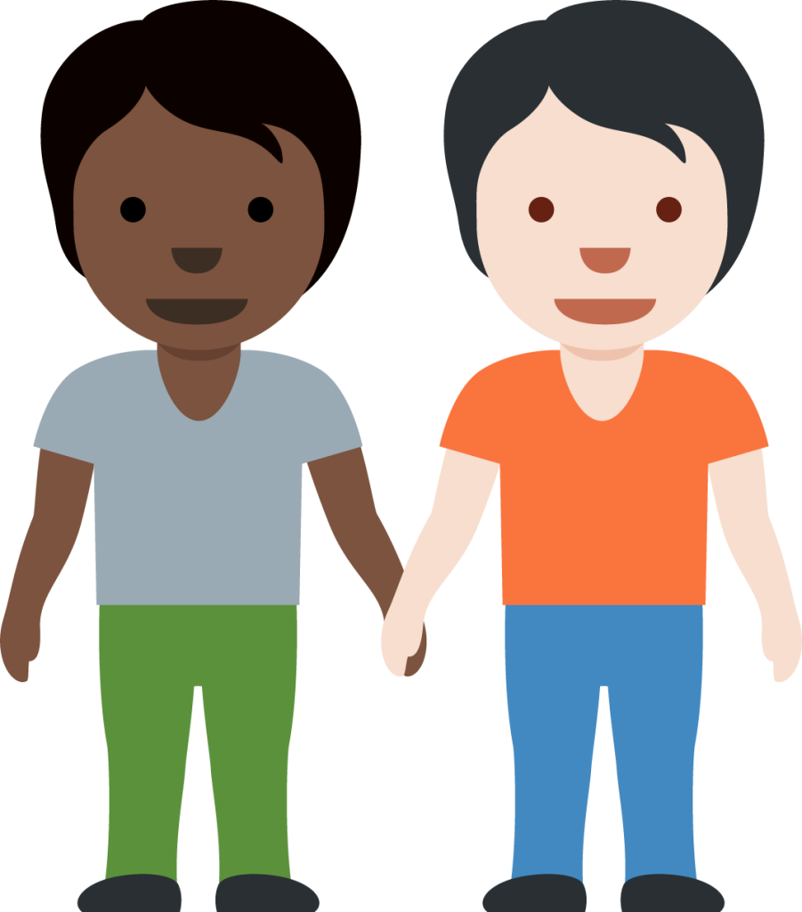 people holding hands: dark skin tone, light skin tone emoji