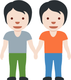 people holding hands: light skin tone emoji