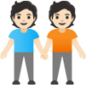 people holding hands: light skin tone emoji