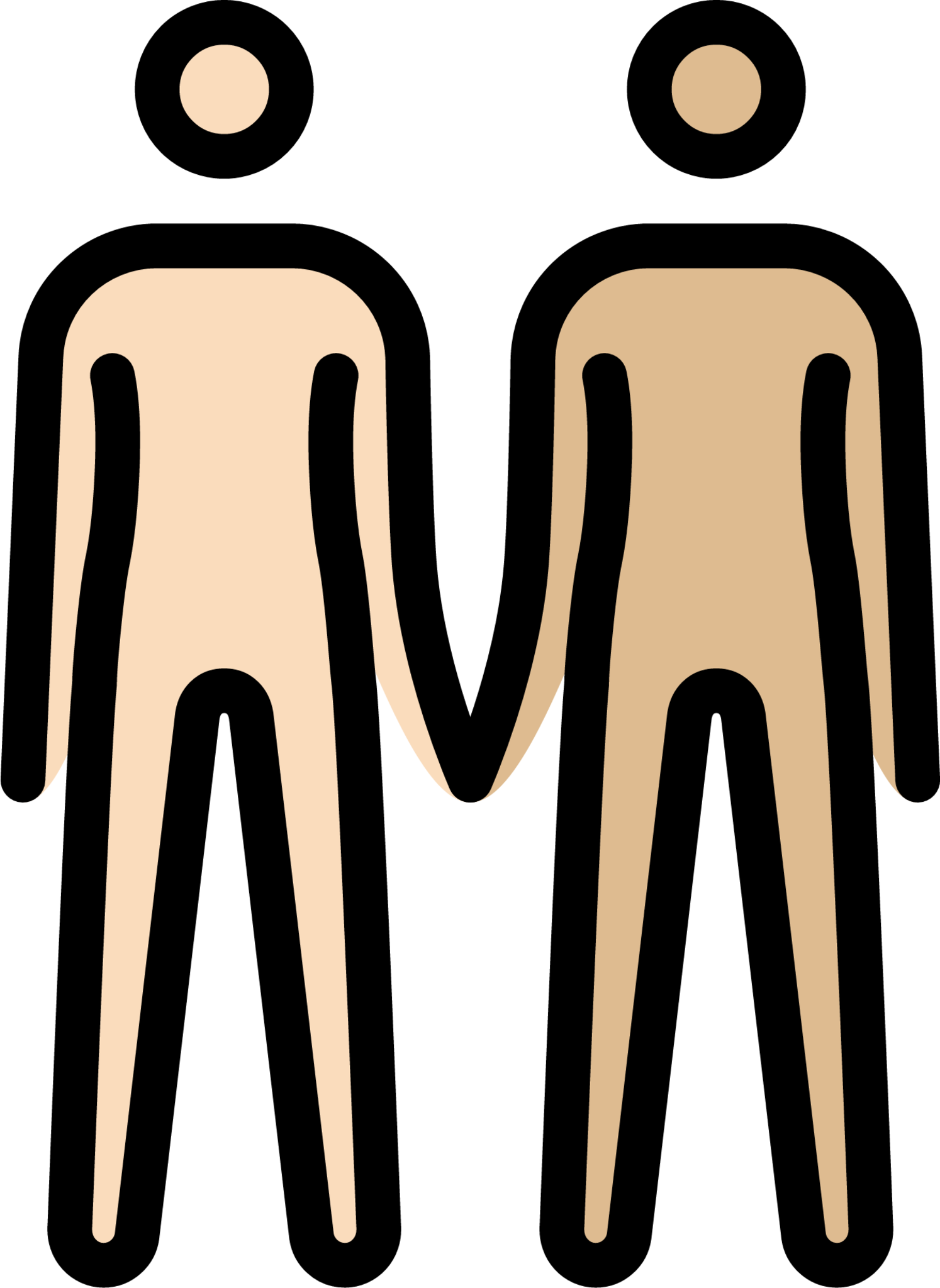 people holding hands: light skin tone, medium-light skin tone emoji