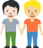 people holding hands: light skin tone, medium-light skin tone emoji