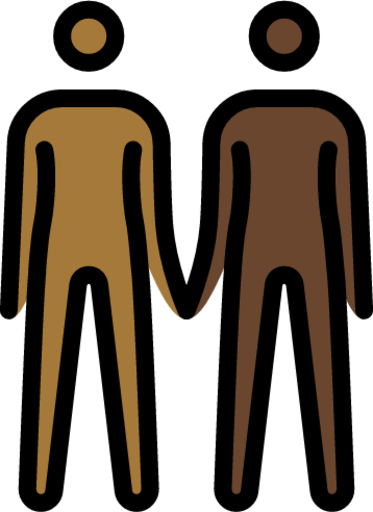 people holding hands: medium-dark skin tone, dark skin tone emoji