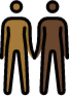 people holding hands: medium-dark skin tone, dark skin tone emoji