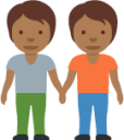 people holding hands: medium-dark skin tone emoji