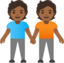 people holding hands: medium-dark skin tone emoji