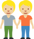 people holding hands: medium-light skin tone emoji