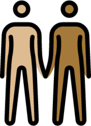 people holding hands: medium-light skin tone, medium-dark skin tone emoji