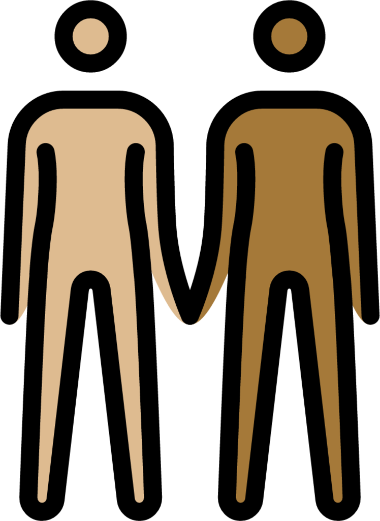 people holding hands: medium-light skin tone, medium-dark skin tone emoji