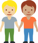 people holding hands: medium-light skin tone, medium skin tone emoji