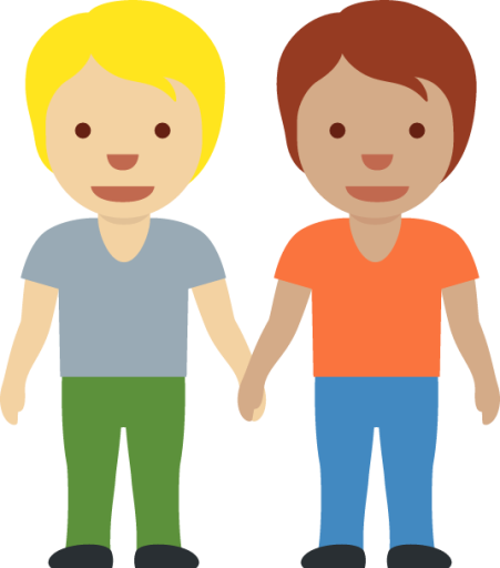 people holding hands: medium-light skin tone, medium skin tone emoji