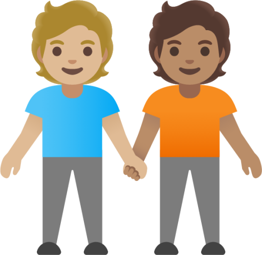 people holding hands: medium-light skin tone, medium skin tone emoji