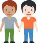 people holding hands: medium skin tone, light skin tone emoji