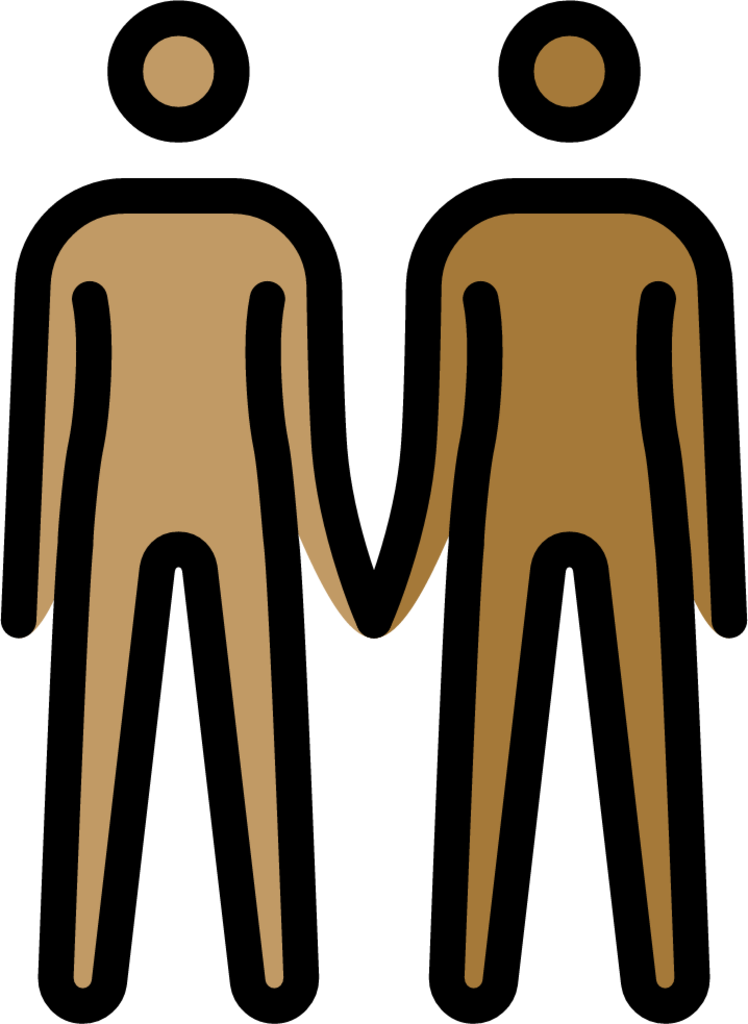 people holding hands: medium skin tone, medium-dark skin tone emoji