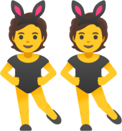 people with bunny ears partying emoji