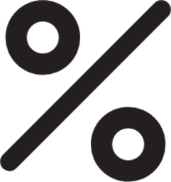 percent outline icon