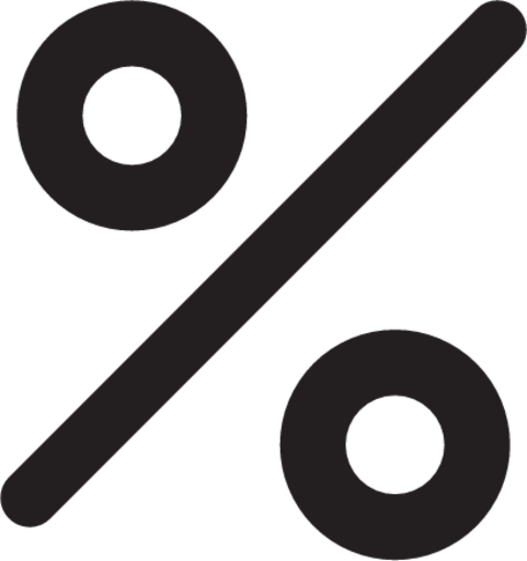 percent outline icon