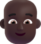 person bald dark emoji