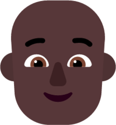 person bald dark emoji