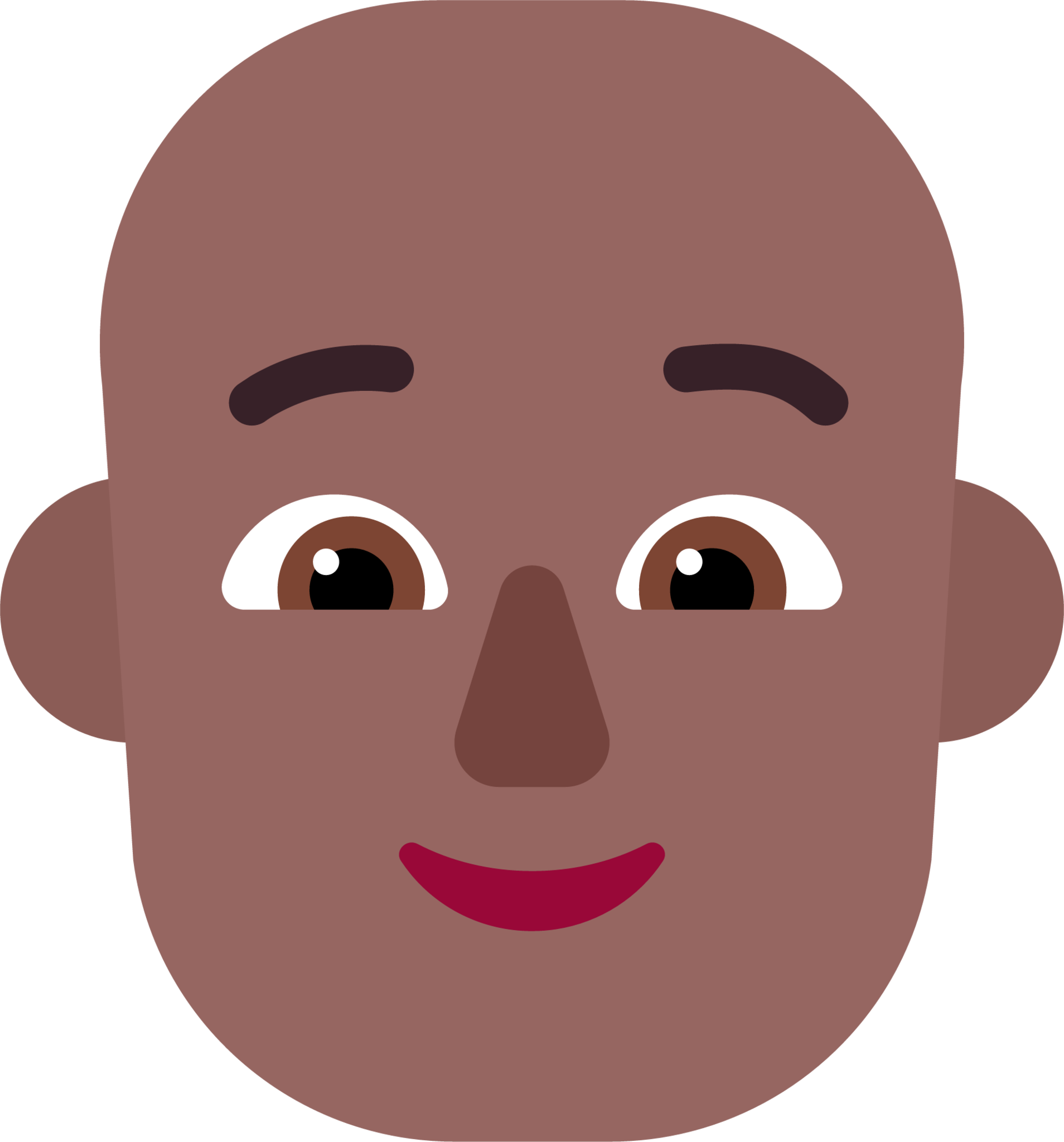 person bald medium dark emoji