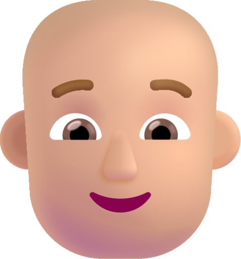 person bald medium light emoji