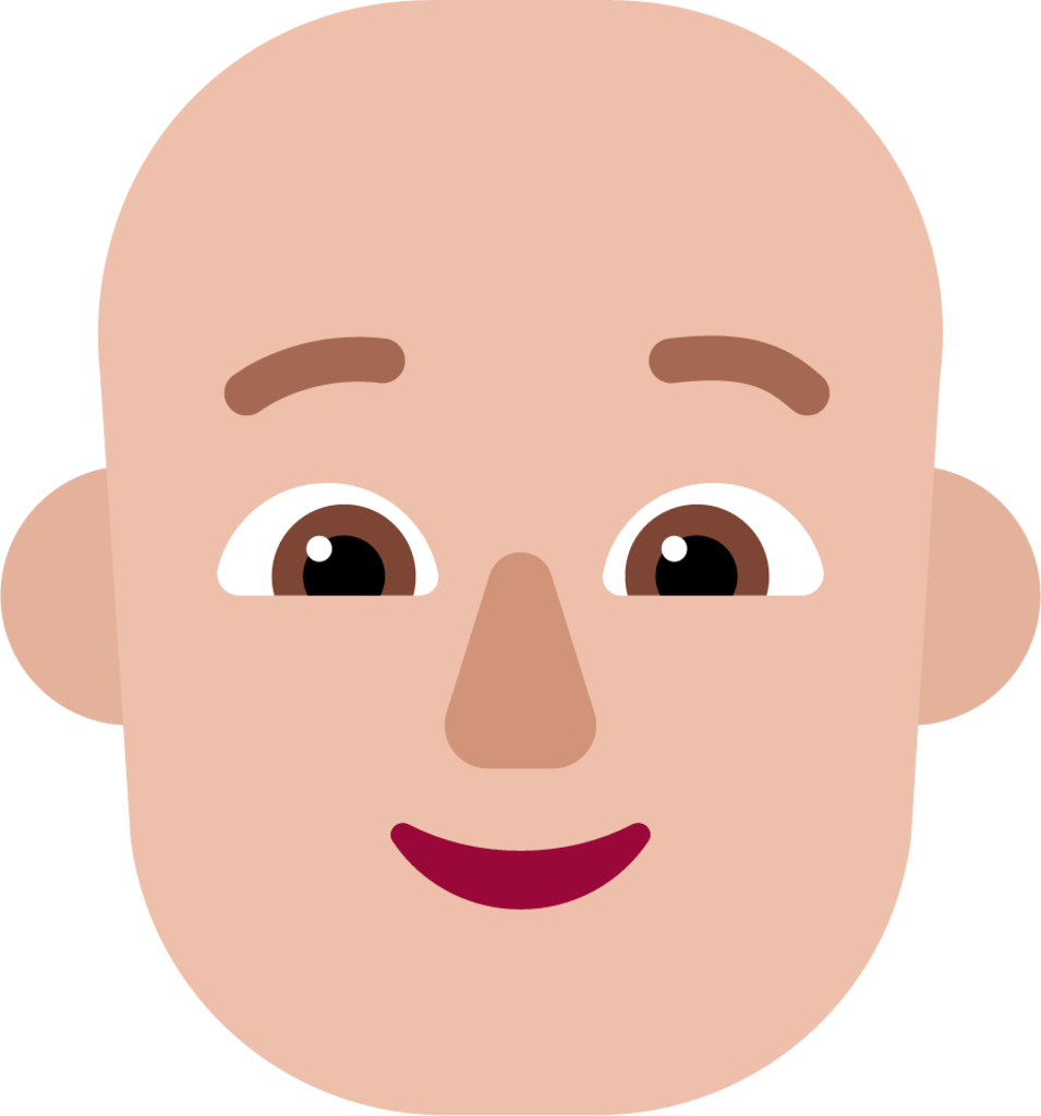 person bald medium light emoji