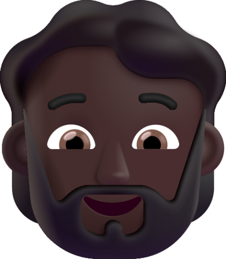 person beard dark emoji