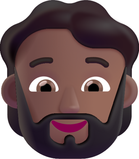 person beard medium dark emoji