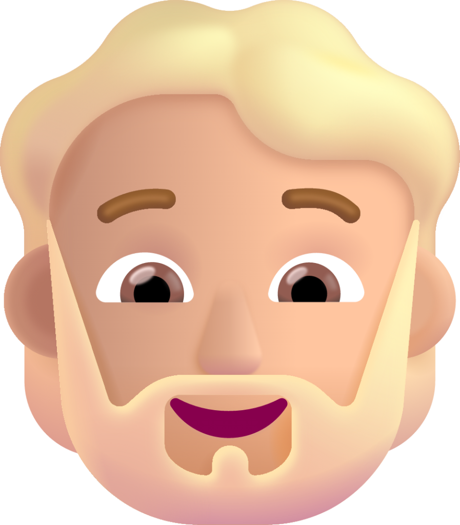 person beard medium light emoji