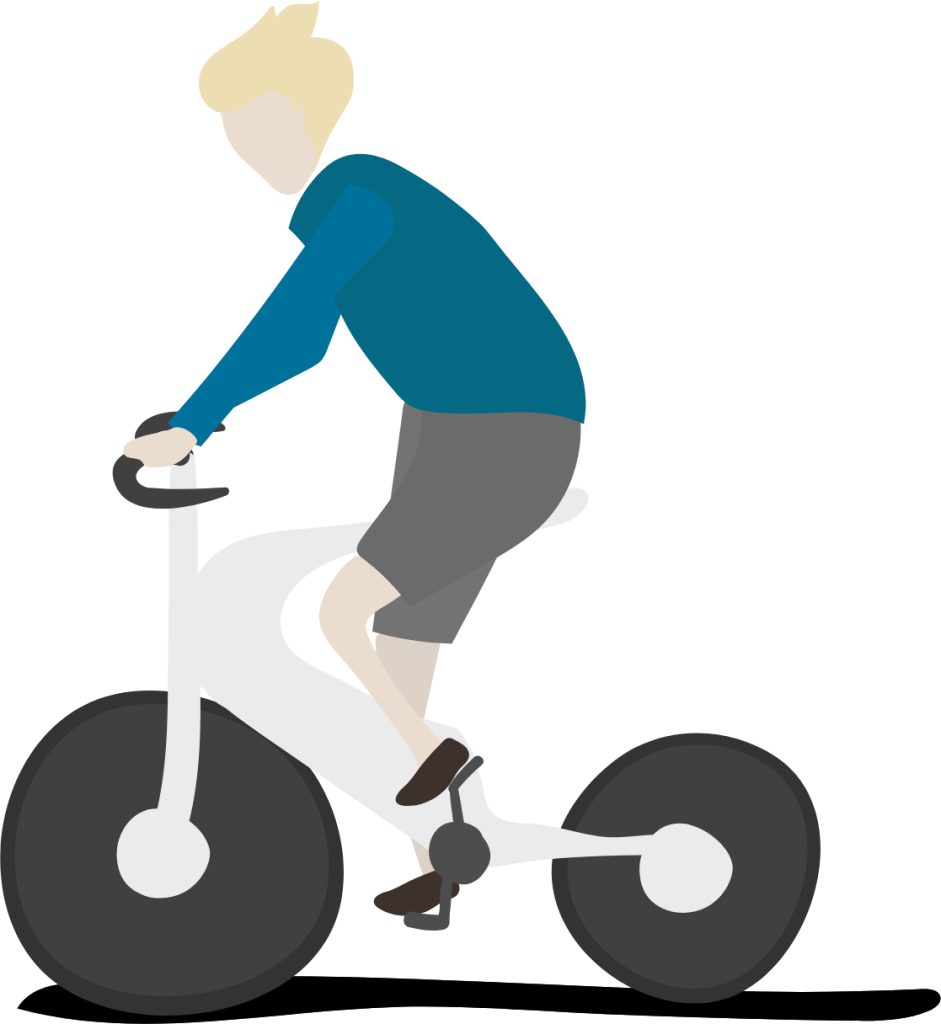 person bicycle work out fitness illustration