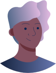 person big blue pink hair illustration