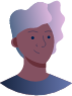 person big blue pink hair illustration