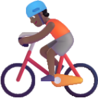 person biking medium dark emoji