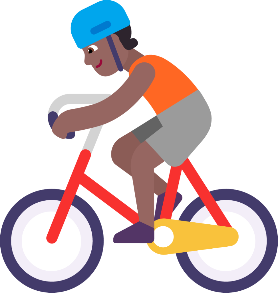 person biking medium dark emoji