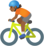 person biking: medium-dark skin tone emoji
