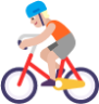 person biking medium light emoji