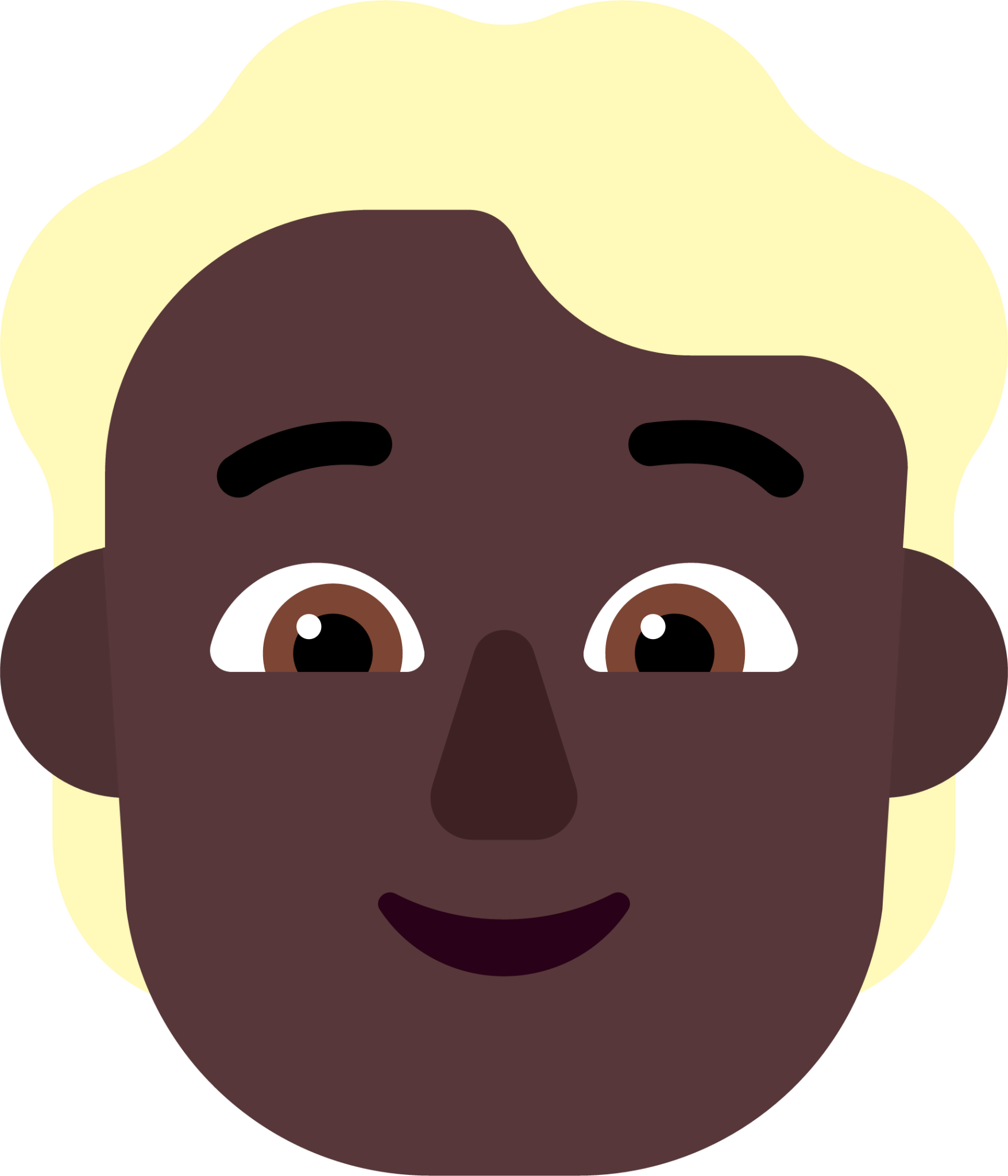 person blonde hair dark emoji