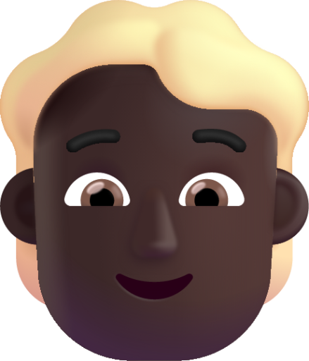 person blonde hair dark emoji