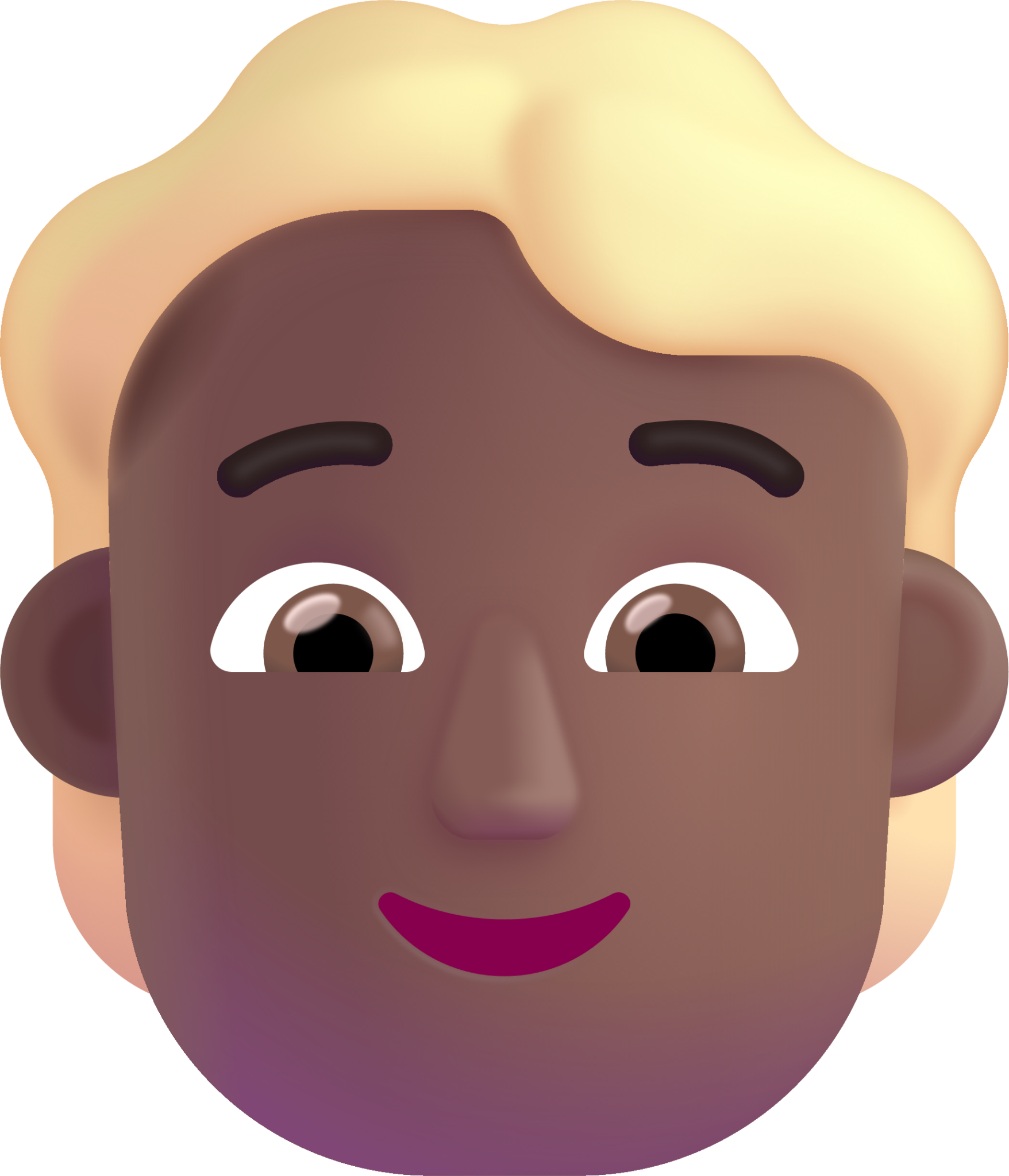 person blonde hair medium dark emoji