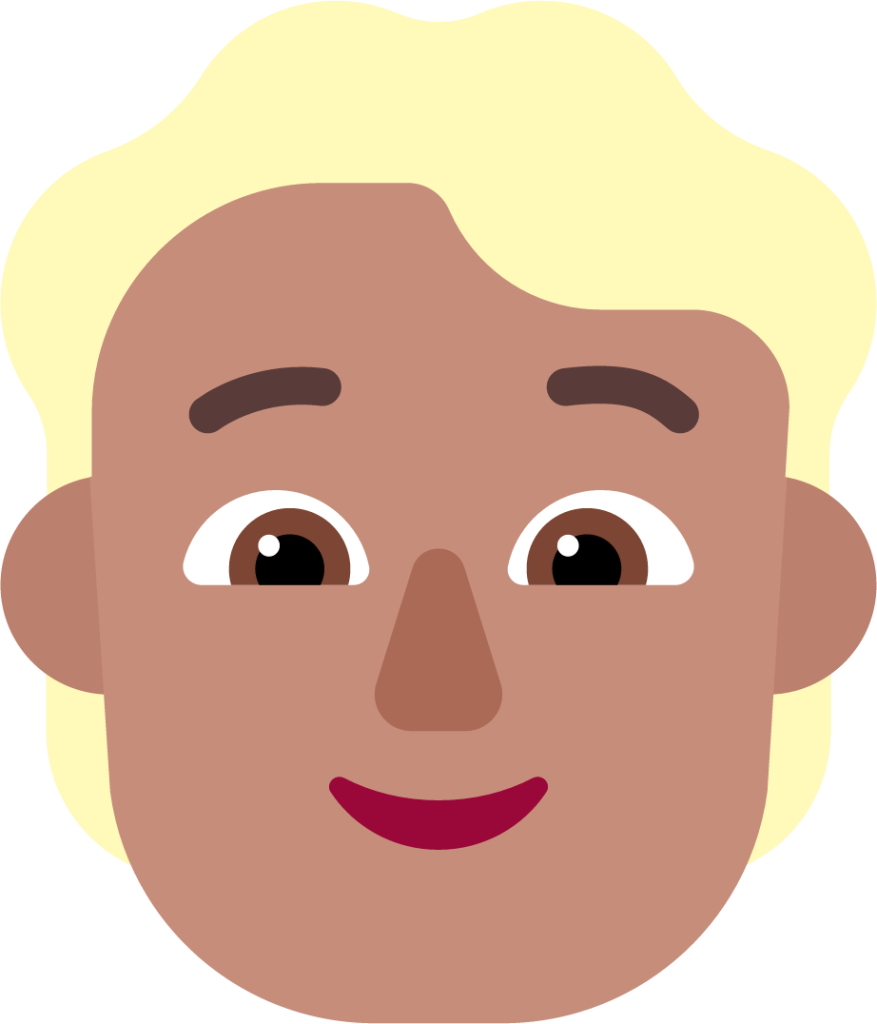 person blonde hair medium emoji