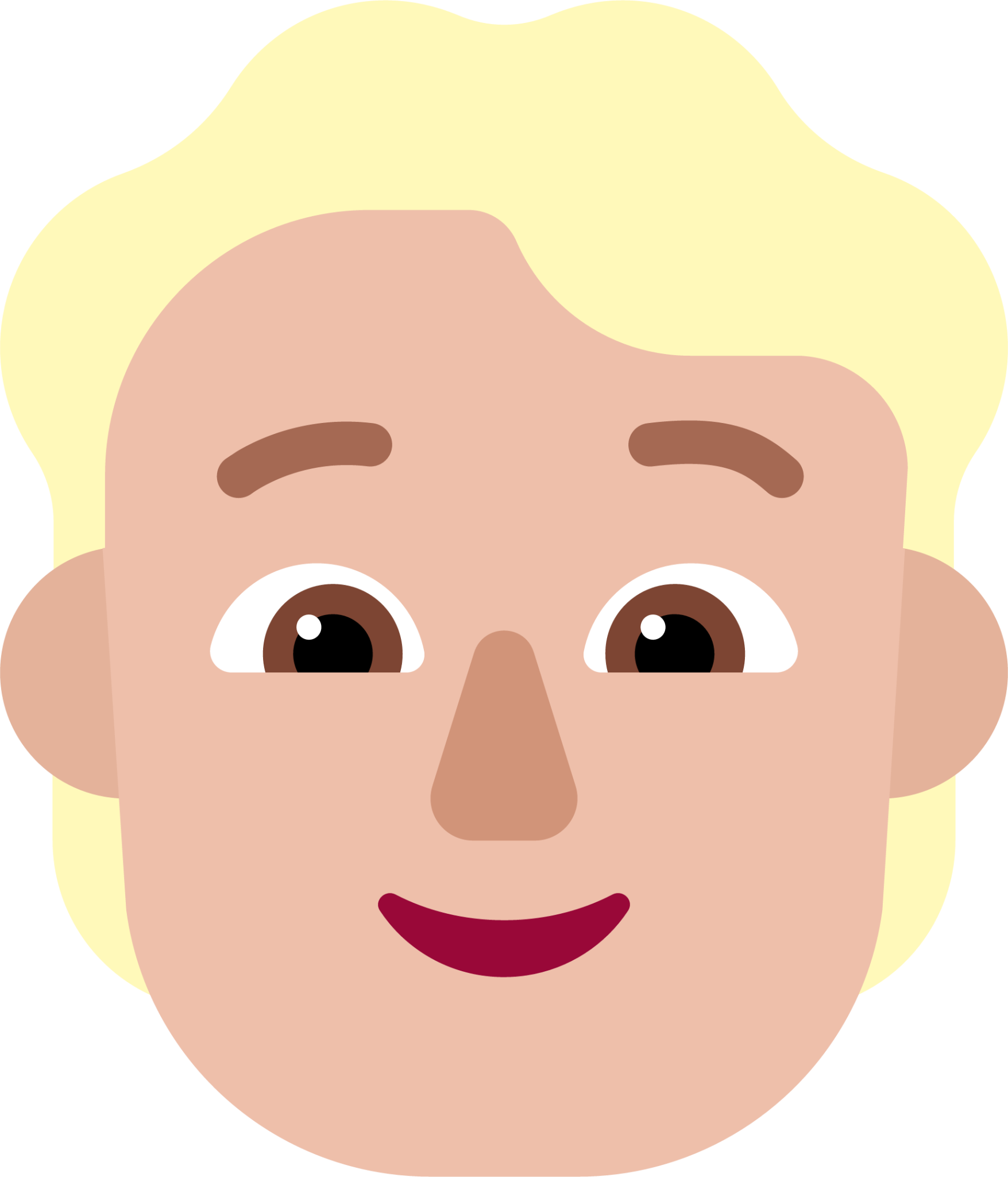 person blonde hair medium light emoji