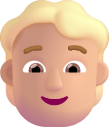 person blonde hair medium light emoji