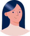 person blue hair expression illustration
