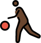 person bouncing ball: dark skin tone emoji