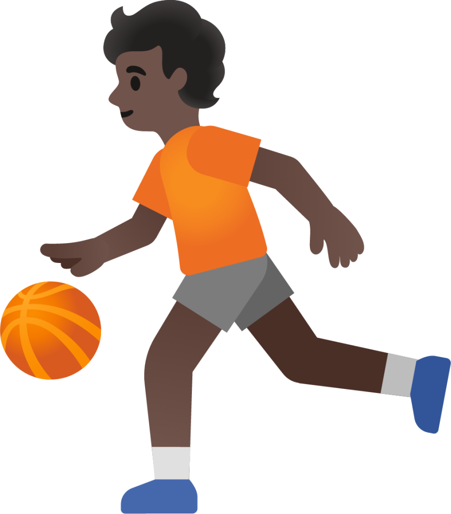 person bouncing ball: dark skin tone emoji