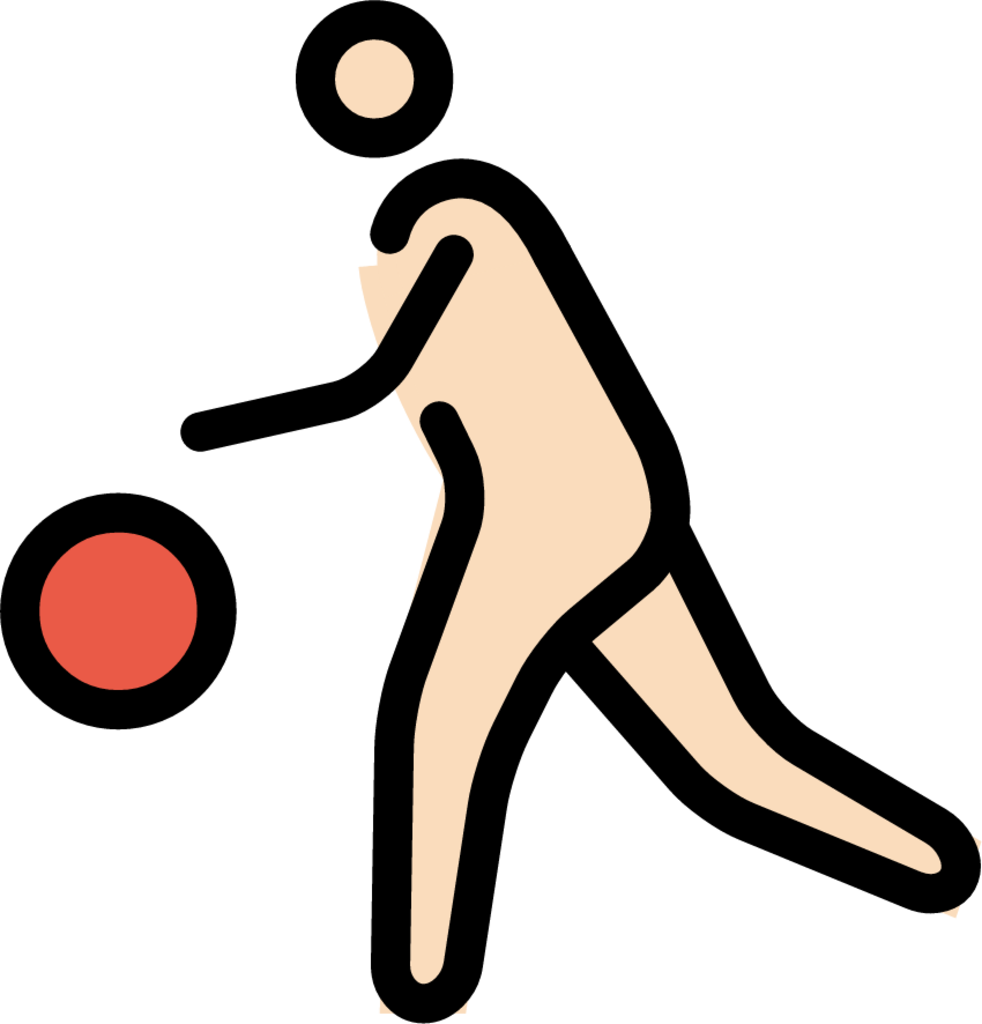person bouncing ball: light skin tone emoji