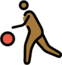 person bouncing ball: medium-dark skin tone emoji