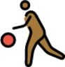 person bouncing ball: medium-dark skin tone emoji
