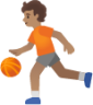 person bouncing ball: medium skin tone emoji